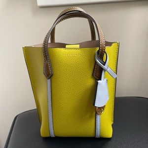 NWT! Tory Burch Mini Perry Tote in Island Chartreuse